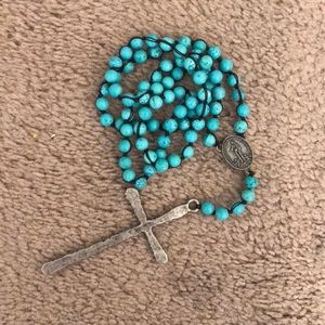 Turquoise rosary necklace